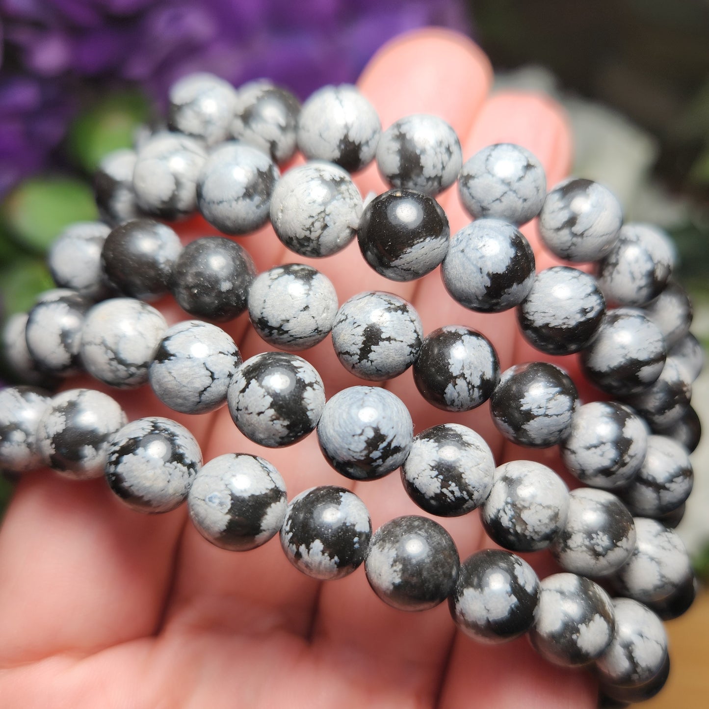 Snowflake Obsidian Bracelet