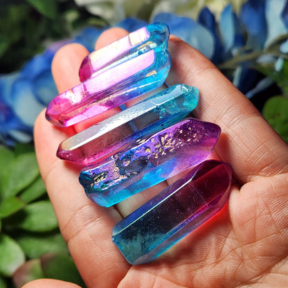 Pink & Blue Aura Quartz