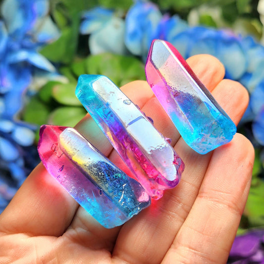 Pink & Blue Aura Quartz