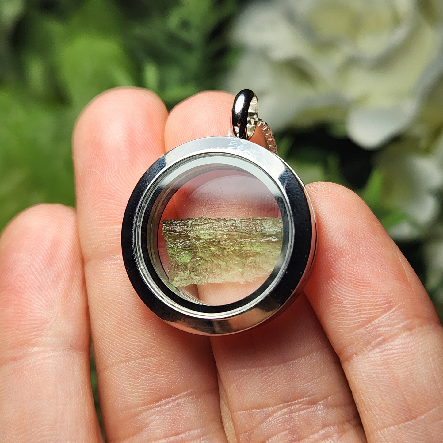 Moldavite Locket Pendant