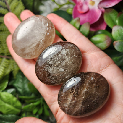 Smoky Quartz Palm Stone (1.75"), Smoky Quartz Crystal