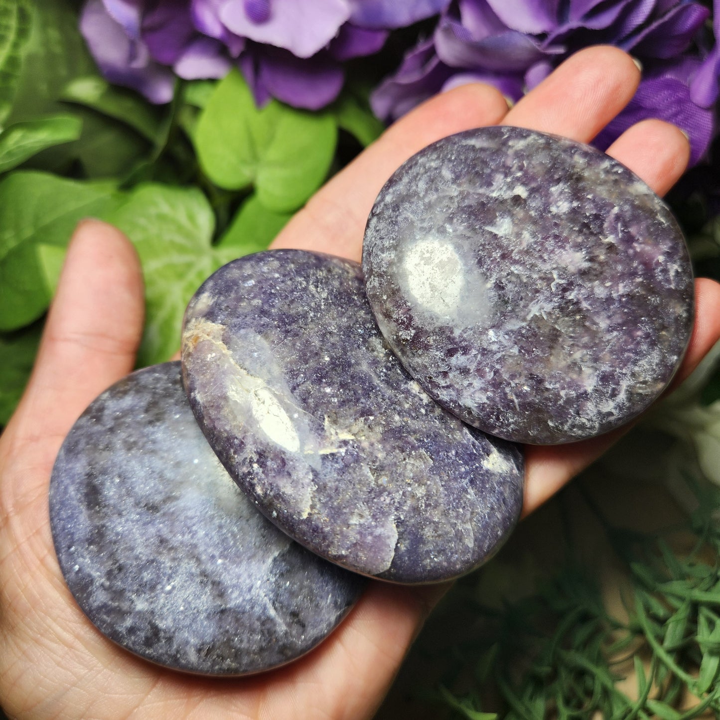 Lepidolite Palm Stone