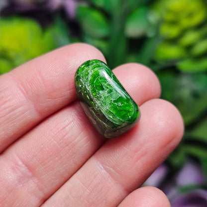 Chrome Green Diopside Tumbled Crystal Gem