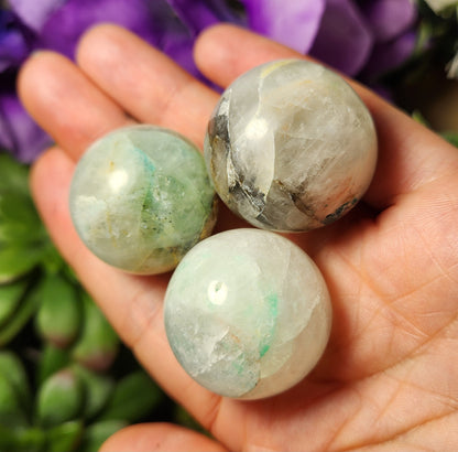 Chrysocolla in Quartz Sphere