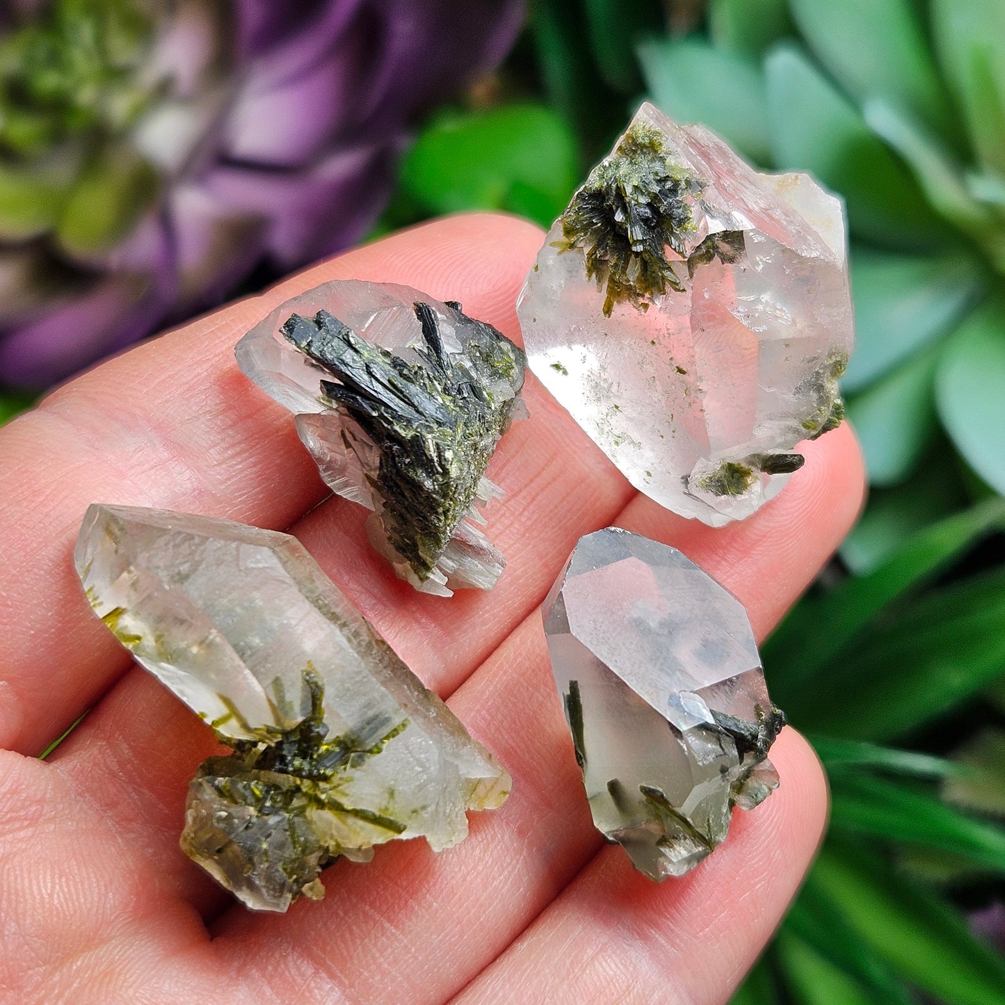 Epidote Quartz Cluster, Himalayan Crystal