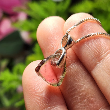 Watermelon Tourmaline Pendant, Pink and Green Tourmaline Jewelry