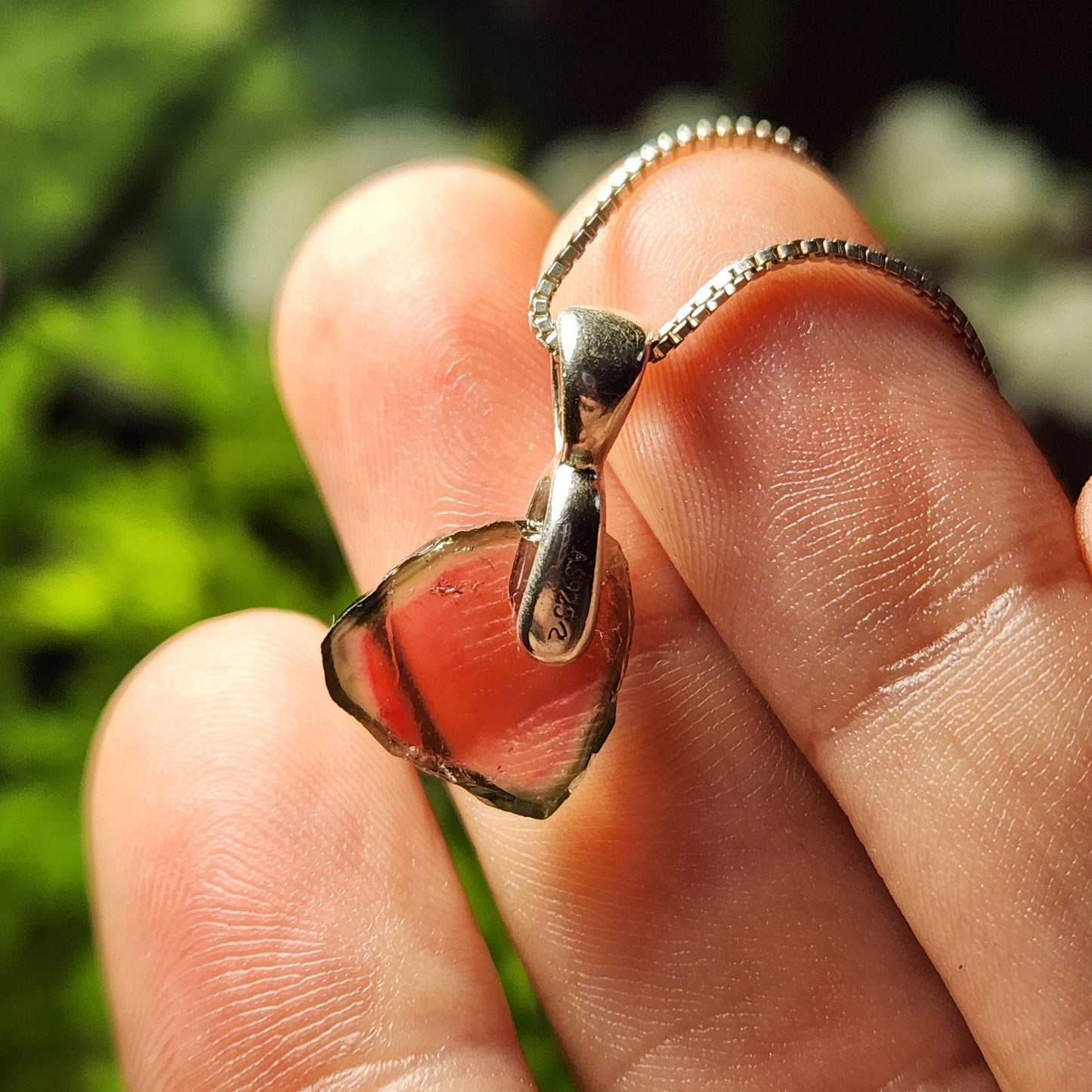Watermelon Tourmaline Pendant, Pink and Green Tourmaline Jewelry