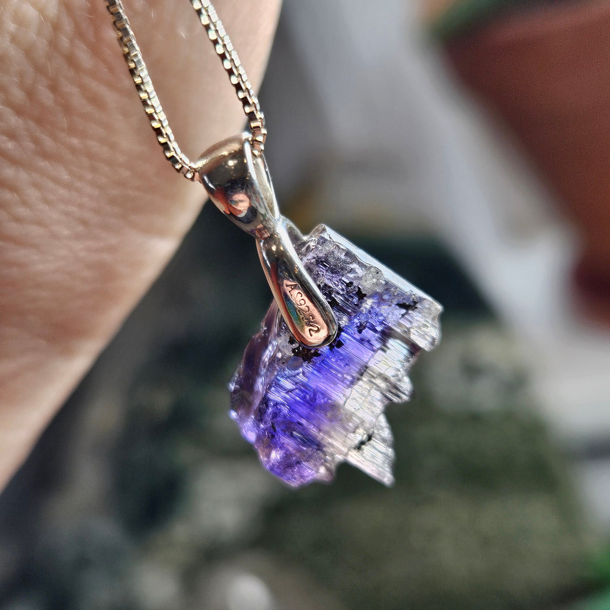 Natural Tanzanite Pendant in Sterling Silver