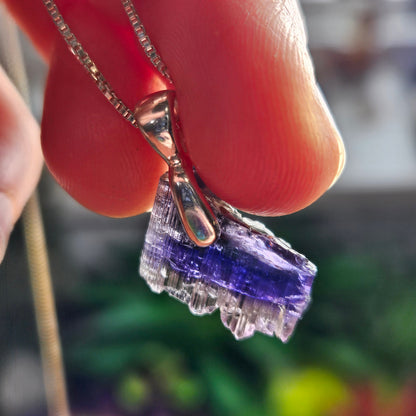 Natural Tanzanite Pendant in Sterling Silver