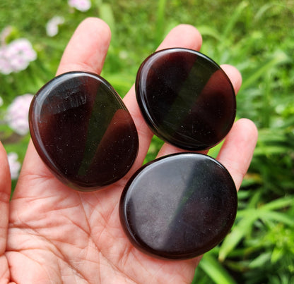 Black Obsidian Palm Stone