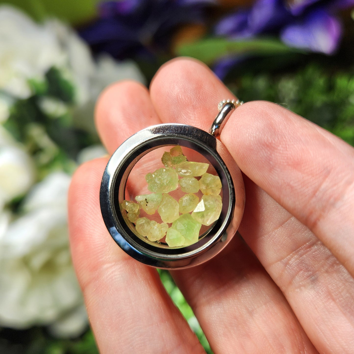 Green Garnet Pendant: Rare Crystal Gemstone