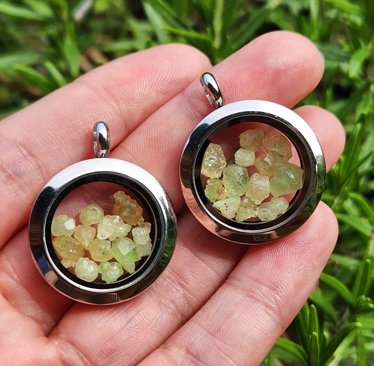 Green Garnet Pendant: Rare Crystal Gemstone