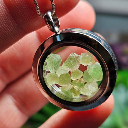 Green Garnet Pendant: Rare Crystal Gemstone