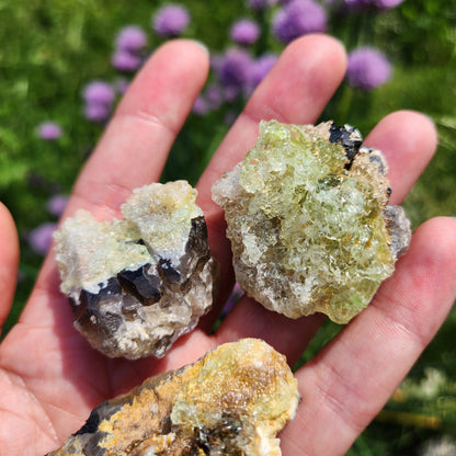 Hyalite Opal and Smoky Quartz