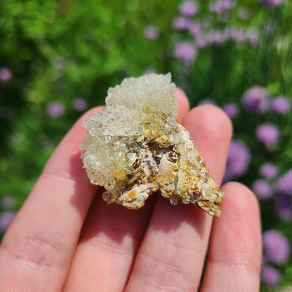 Hyalite Opal and Smoky Quartz