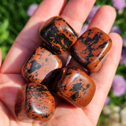 Mahogany Obsidian Stone (0.75"+), Tumbled Obsidian