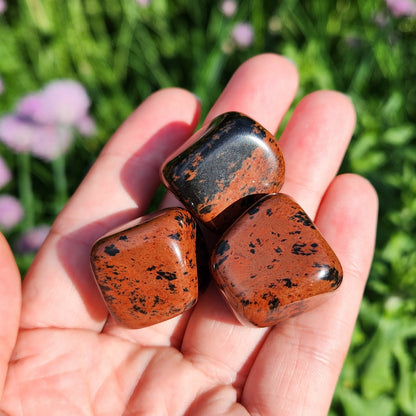 Mahogany Obsidian Stone (0.75"+), Tumbled Obsidian