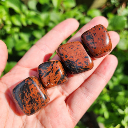 Mahogany Obsidian Stone (0.75"+), Tumbled Obsidian