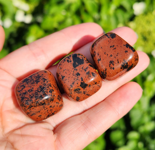 Mahogany Obsidian Stone (0.75"+), Tumbled Obsidian