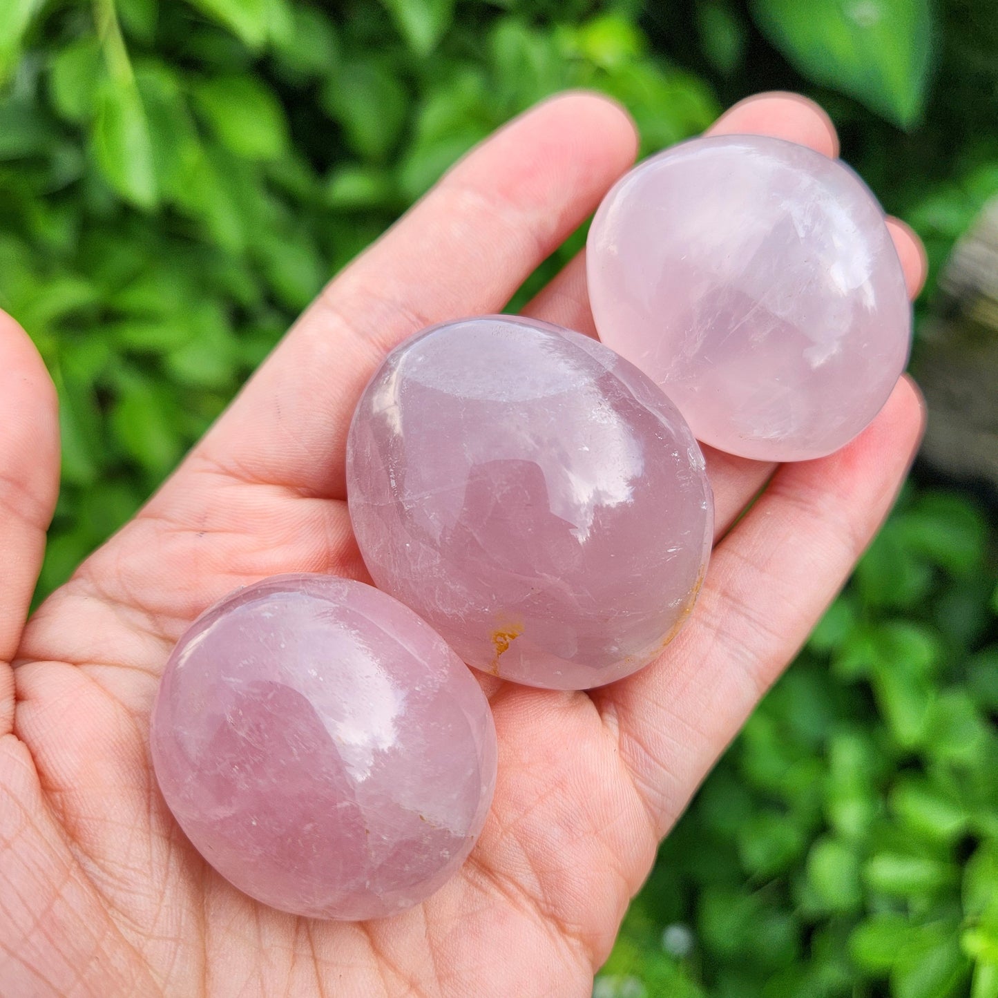 Rose Quartz Crystal Palm Stone, Polished Rose Quartz