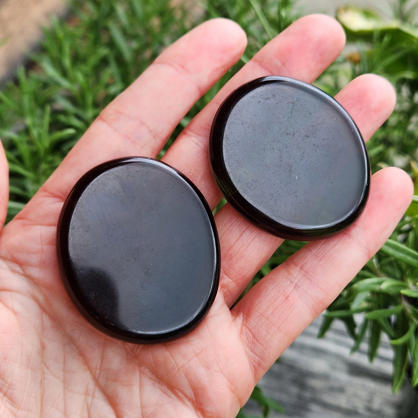 Black Obsidian Palm Stone