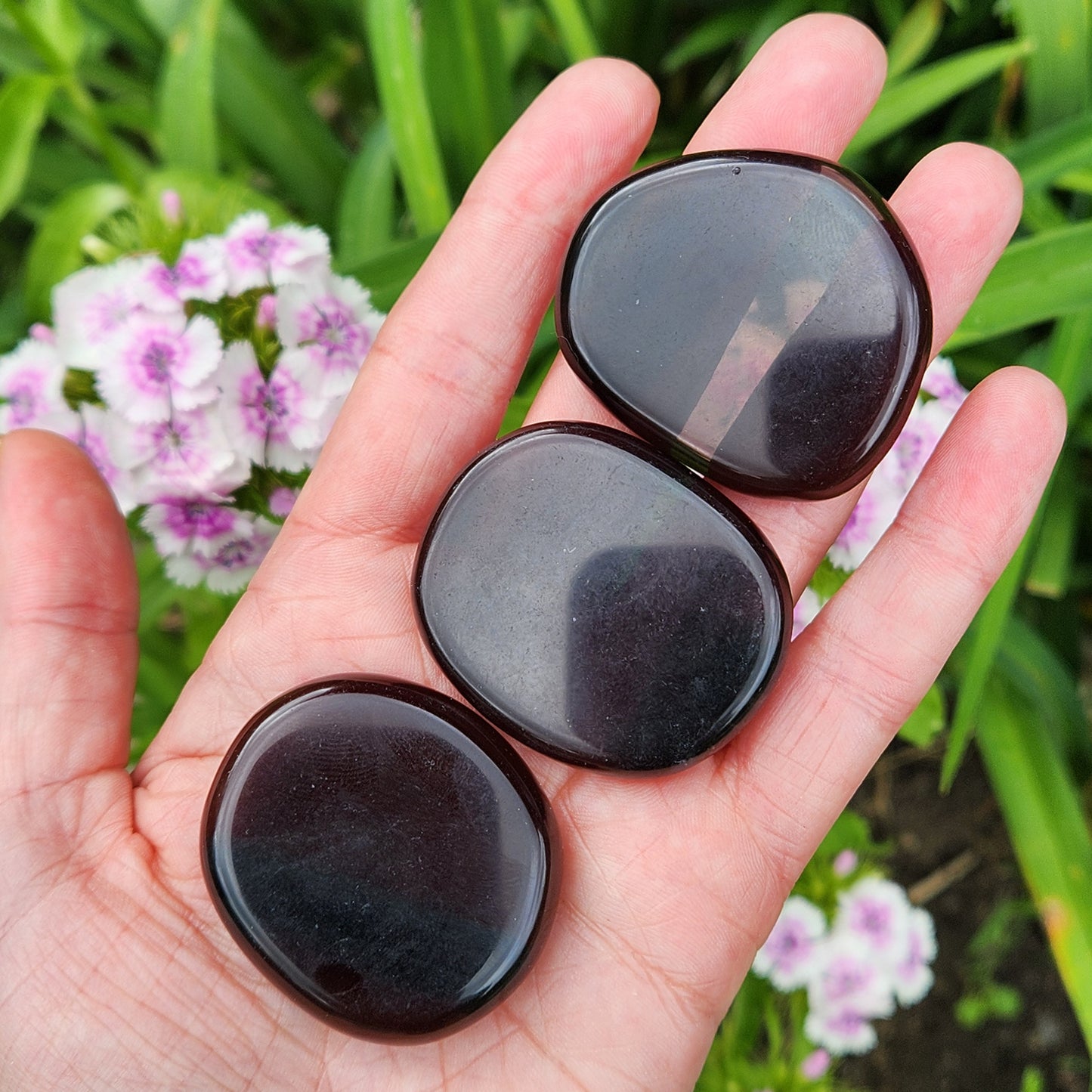 Black Obsidian Palm Stone