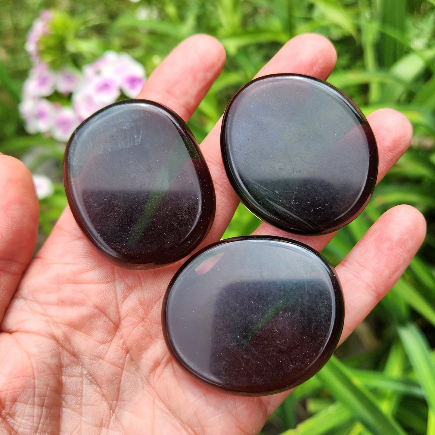Black Obsidian Palm Stone