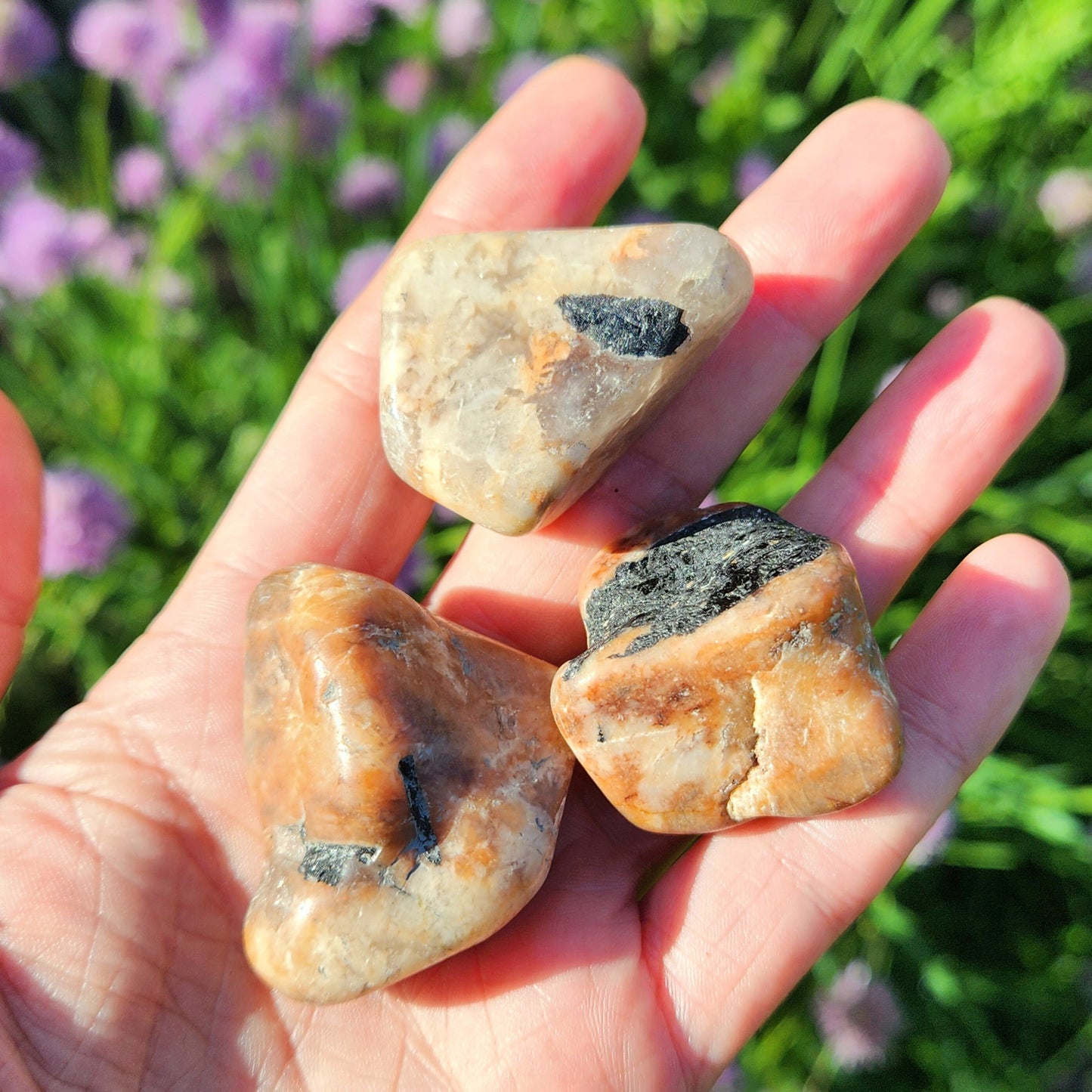 Moonstone with Black Tourmaline