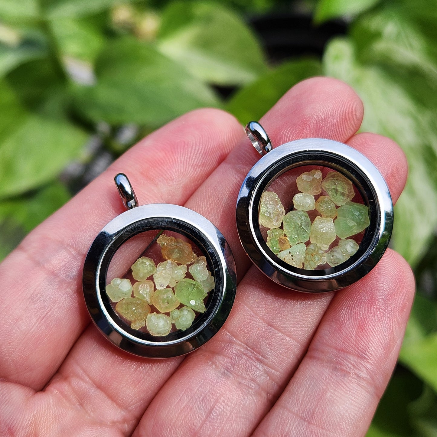 Green Garnet Pendant: Rare Crystal Gemstone