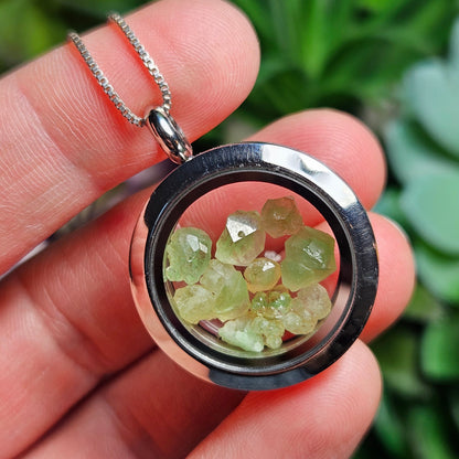 Green Garnet Pendant: Rare Crystal Gemstone