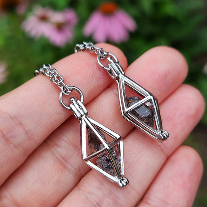 Herkimer Diamond & Anthraxolite Pendant
