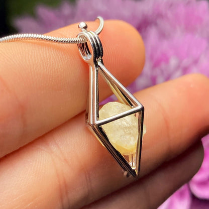 Golden Phenacite Pendant, Nigerian Phenacite Sterling Silver Necklace, Phenacite Necklace