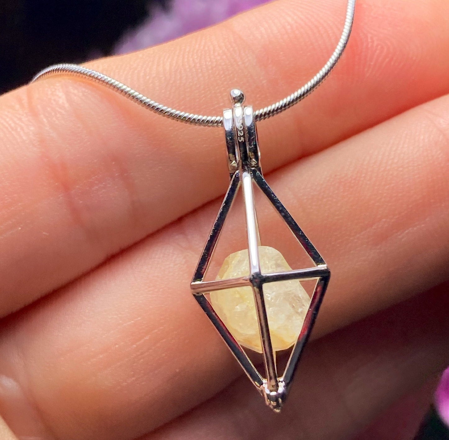Golden Phenacite Pendant, Nigerian Phenacite Sterling Silver Necklace, Phenacite Necklace