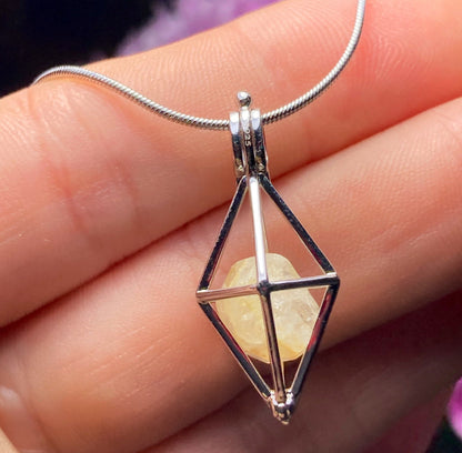 Golden Phenacite Pendant, Nigerian Phenacite Sterling Silver Necklace, Phenacite Necklace