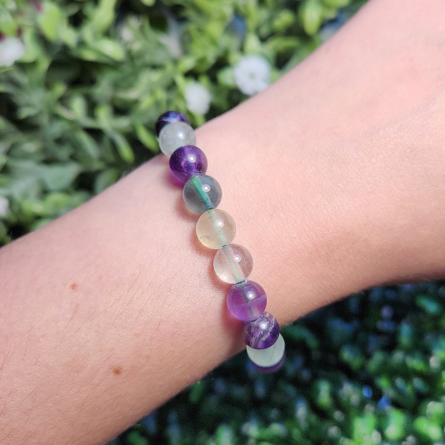 UV Reactive Rainbow Fluorite Bracelet