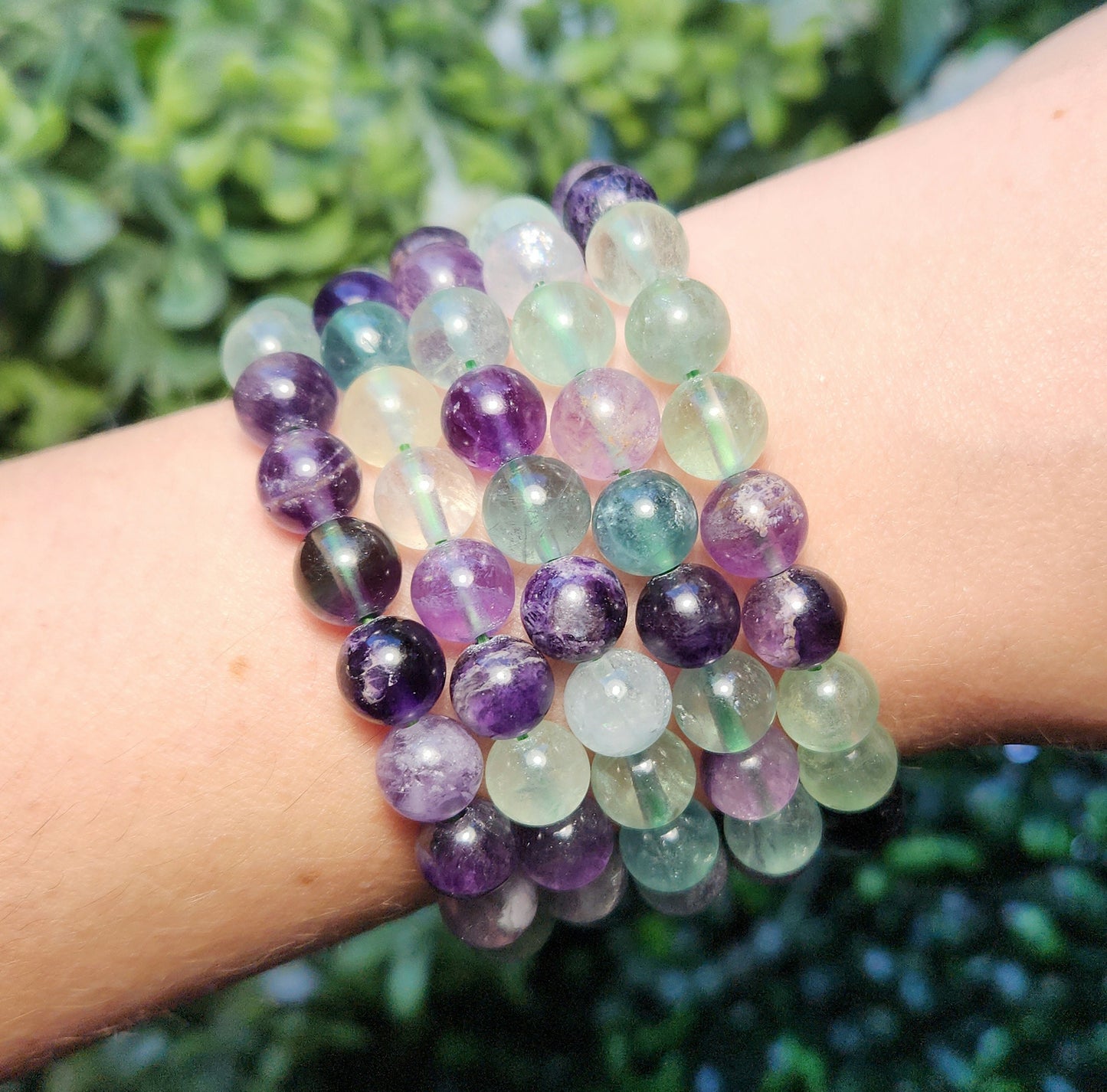 UV Reactive Rainbow Fluorite Bracelet