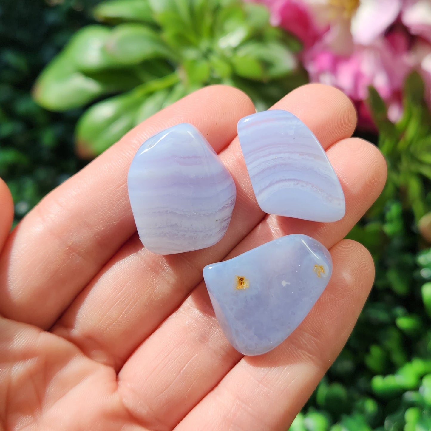 Blue Lace Agate Polished Specimen (0.75"), Namibian Blue Lace Agate, Namibia Blue Agate Crystal