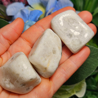 White Moonstone Palm Stone