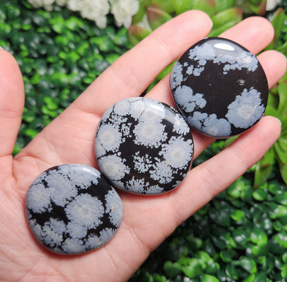 Snowflake Obsidian Palm Stone