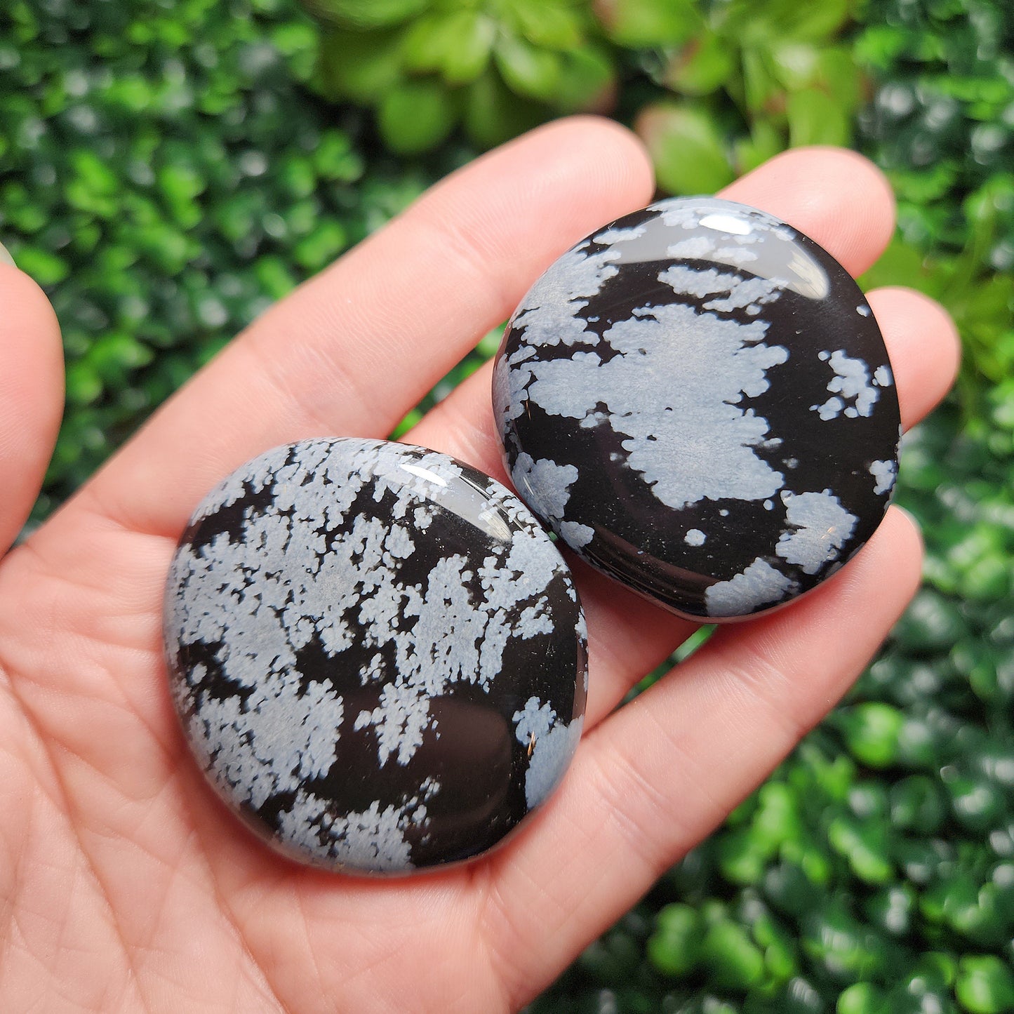 Snowflake Obsidian Palm Stone