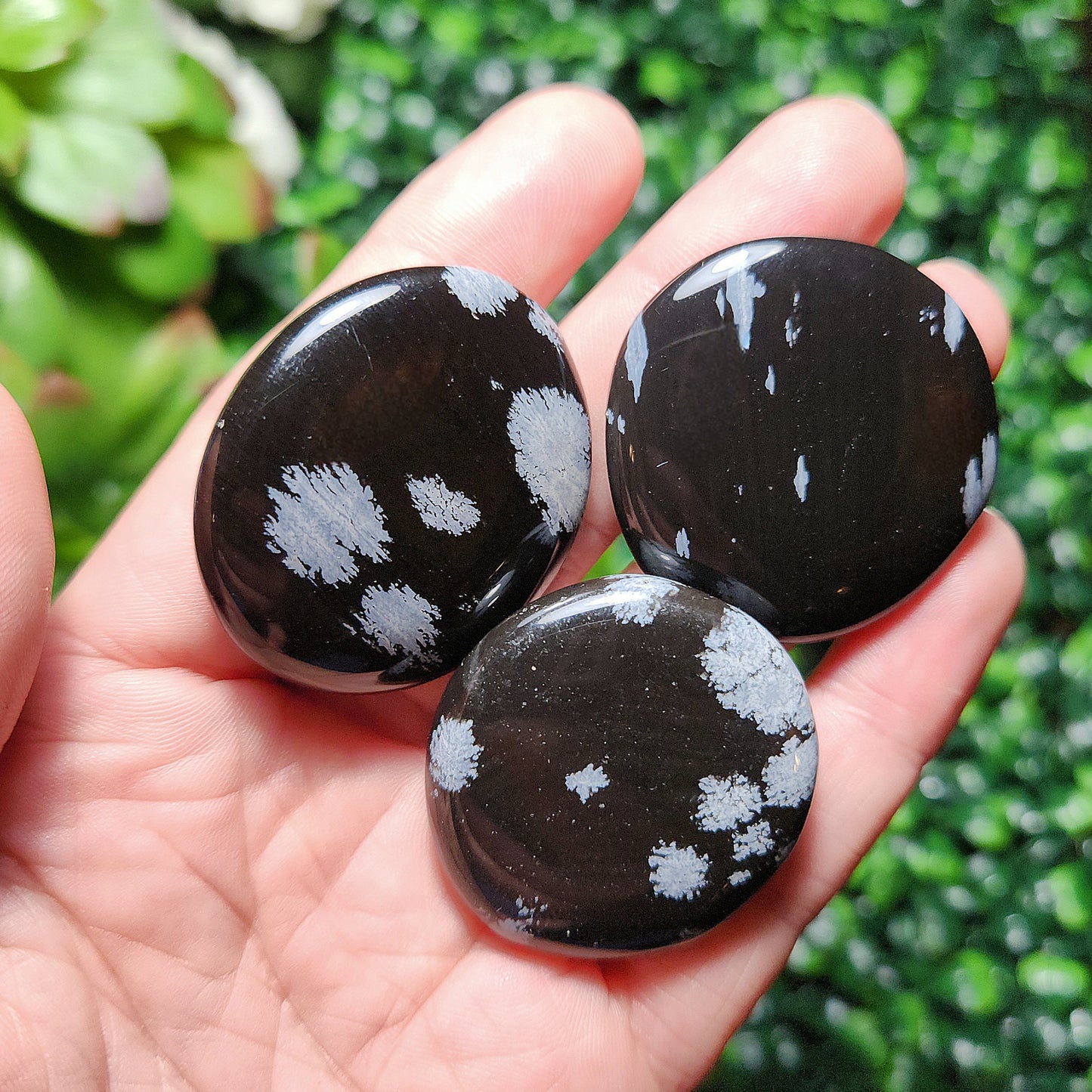 Snowflake Obsidian Palm Stone