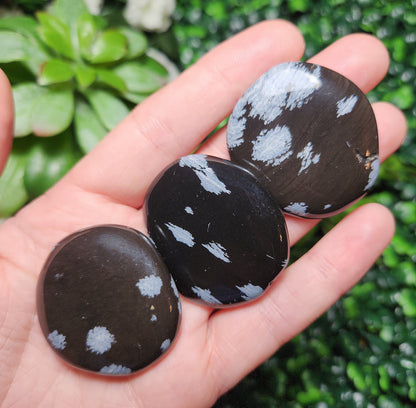 Snowflake Obsidian Palm Stone