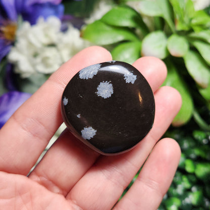 Snowflake Obsidian Palm Stone
