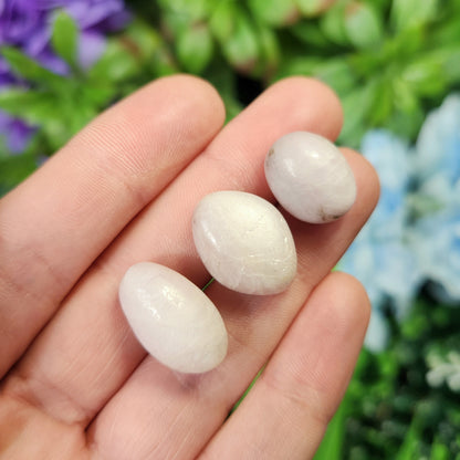 White Kunzite Tumbled Stone: Natural Spodumene Crystal, Polished Spodumene Specimens from Brazil