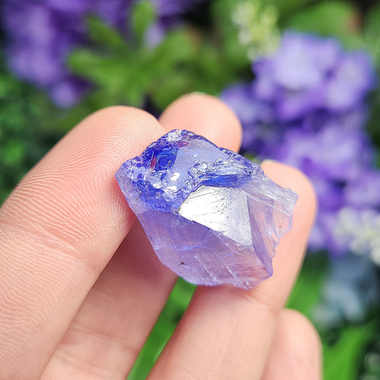 Tanzanite Crystal 7.65g, Etched Bicolor Tanzanite Gemstone, Tanzanite Crystal, Blue Purple Terminated Tanzanite