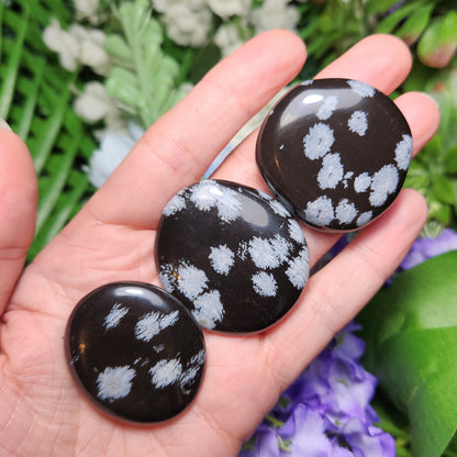 Snowflake Obsidian Palm Stone