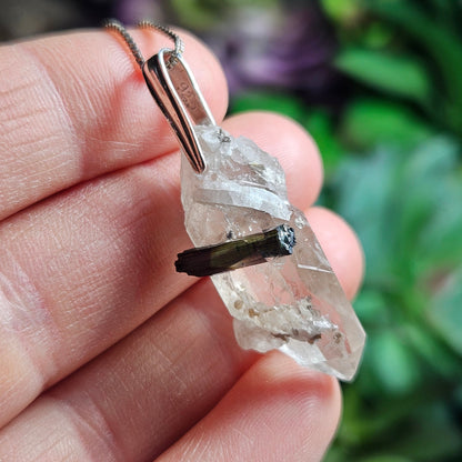 Tourmaline & Quartz Pendant