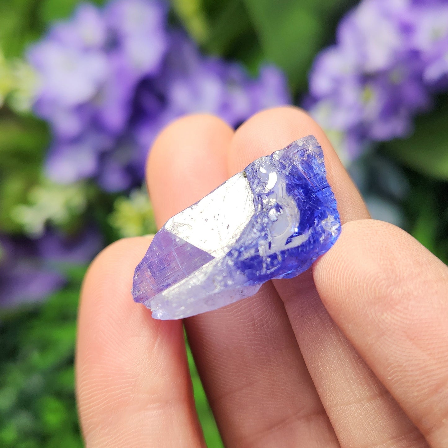 Tanzanite Crystal 7.65g, Etched Bicolor Tanzanite Gemstone, Tanzanite Crystal, Blue Purple Terminated Tanzanite