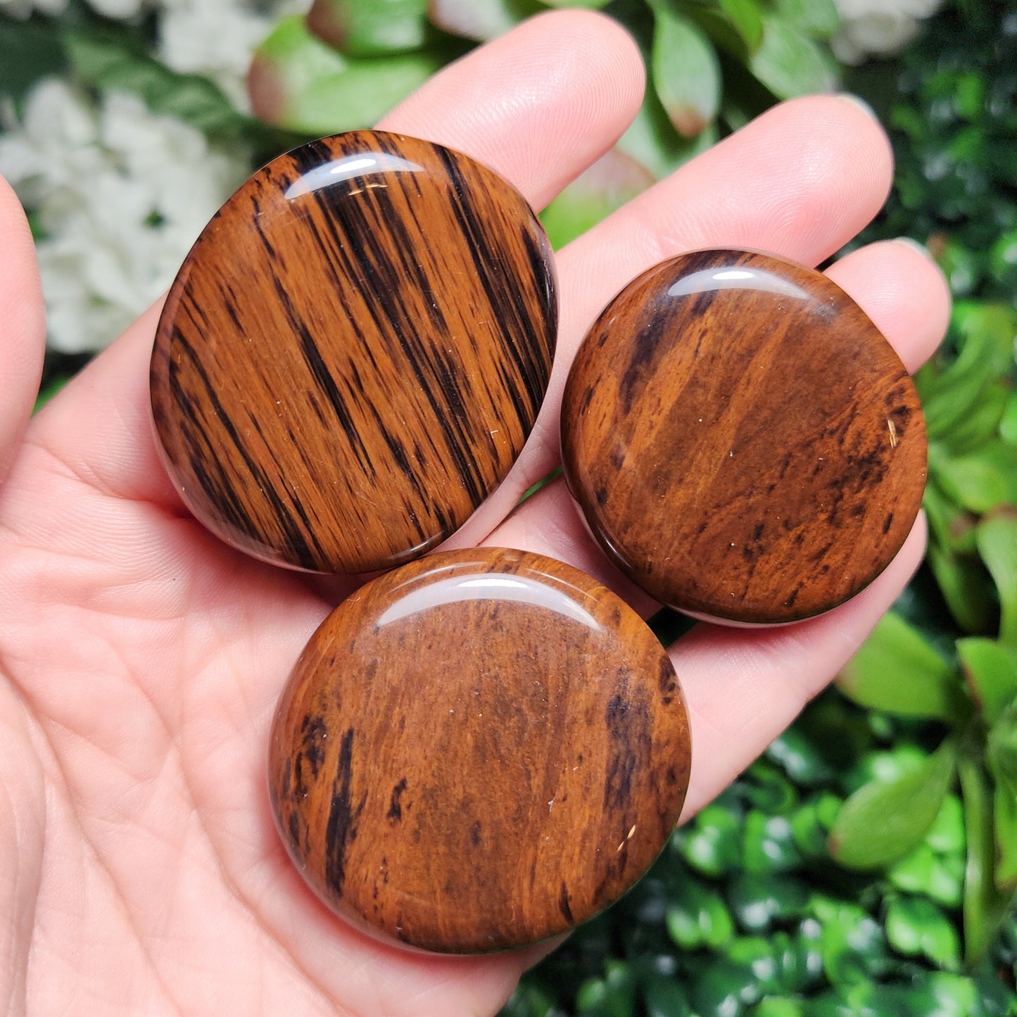 Mahogany Obsidian Palm Stone