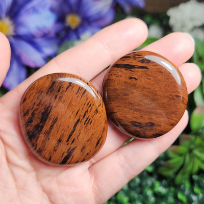 Mahogany Obsidian Palm Stone